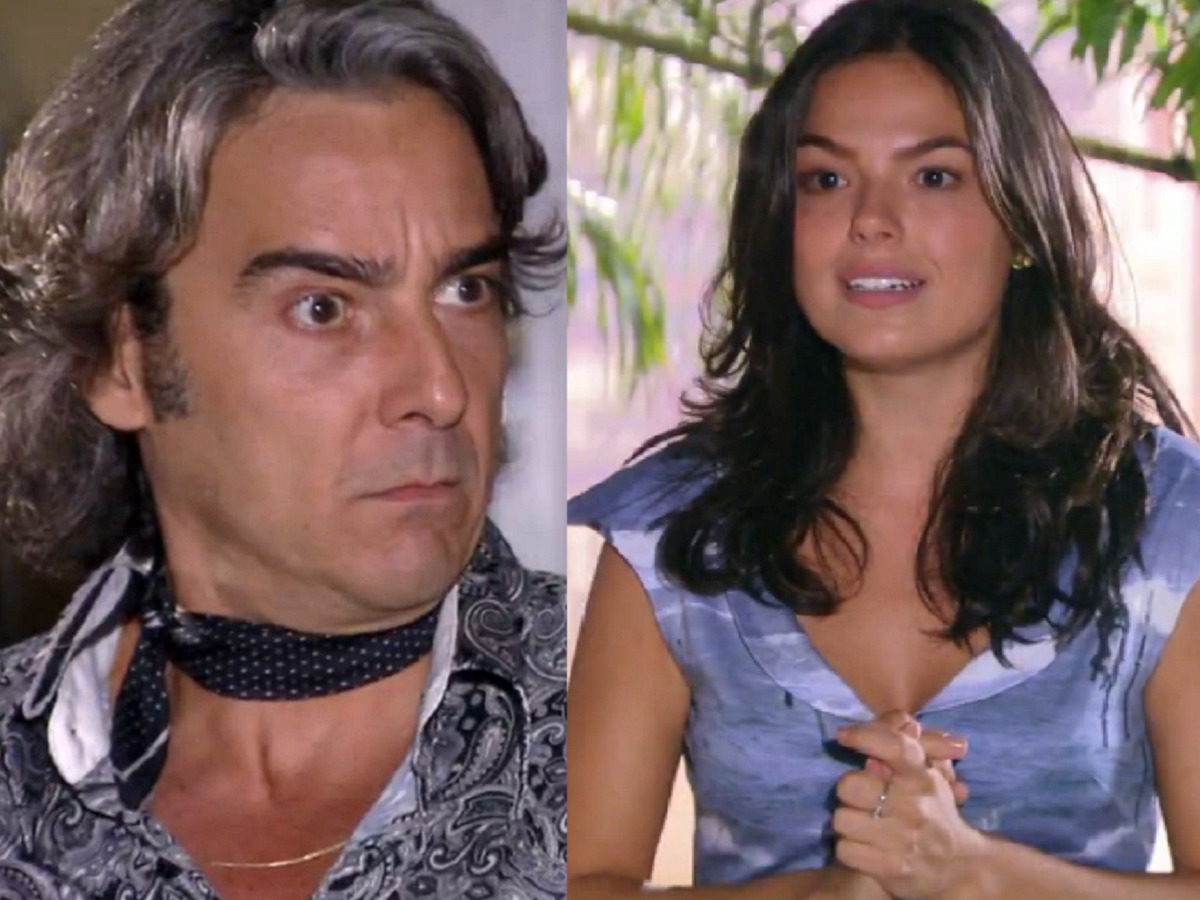 Jacques Leclair (Alexandre Borges) e Marcela (Isis Valverde) em Ti-ti-ti