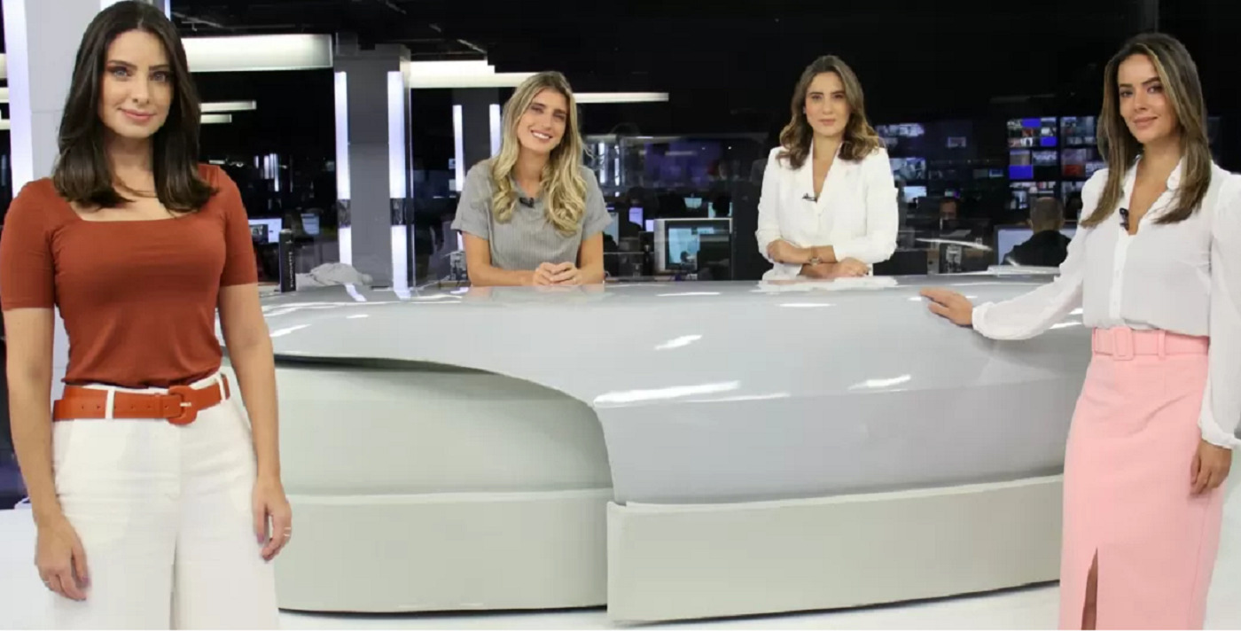 Kalinka Schutel, Joana Treptow, Lara Canepa e Paloma Tocci, no Jornal da Band