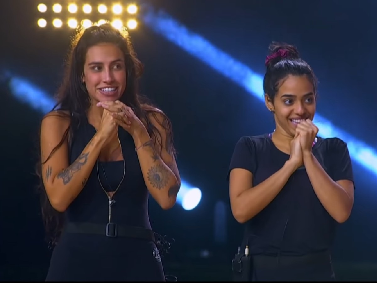 Any e Mirella na Ilha Record (Reprodução/PlayPlus)