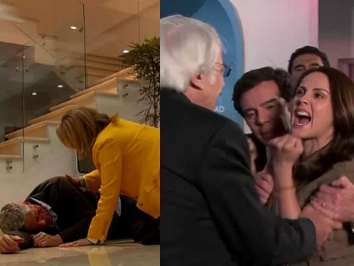 Carlos, Aníbal e Adriana em Amores Verdadeiros (Reprodução - Televisa)