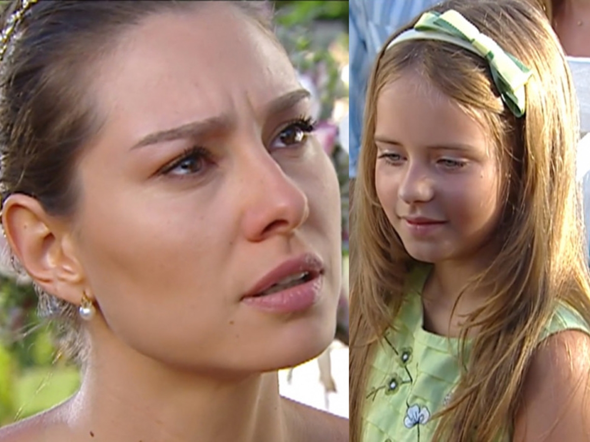 Clarice (Lavínia Vlasak) e falsa Nininha de Prova de Amor
