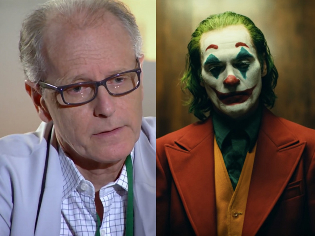 Daniel (Hélio Ribeiro) de A Vida da Gente e Joaquin Phoenix no filme Coringa