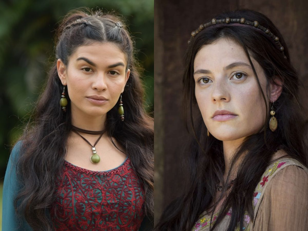 Bila (Allana Lopes) e Zilpa (Lina Mello) em Gênesis (Reprodução/Record TV)