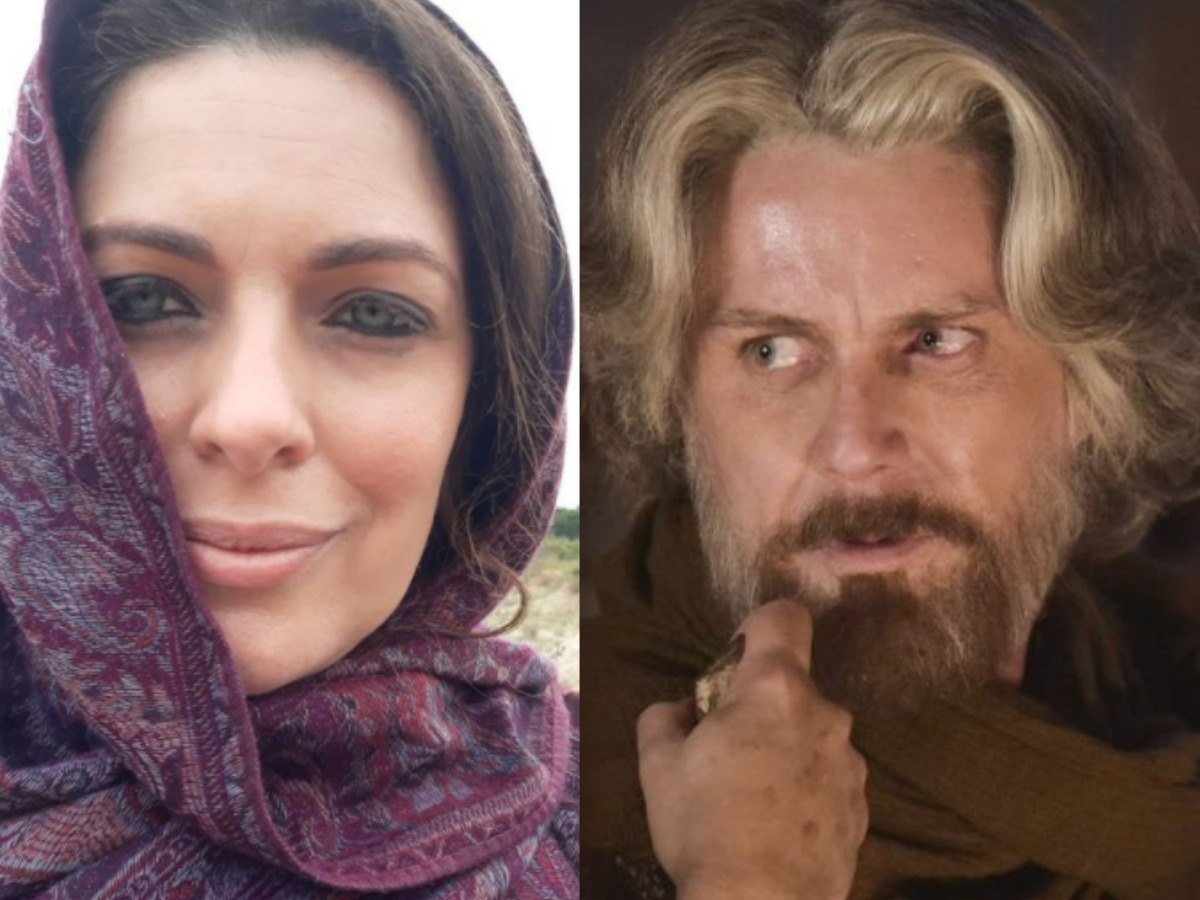 Raquel (Giselle Tigre) e Jacó/Israel (Petrônio Gontijo) em Gênesis (Reprodução/Globo)