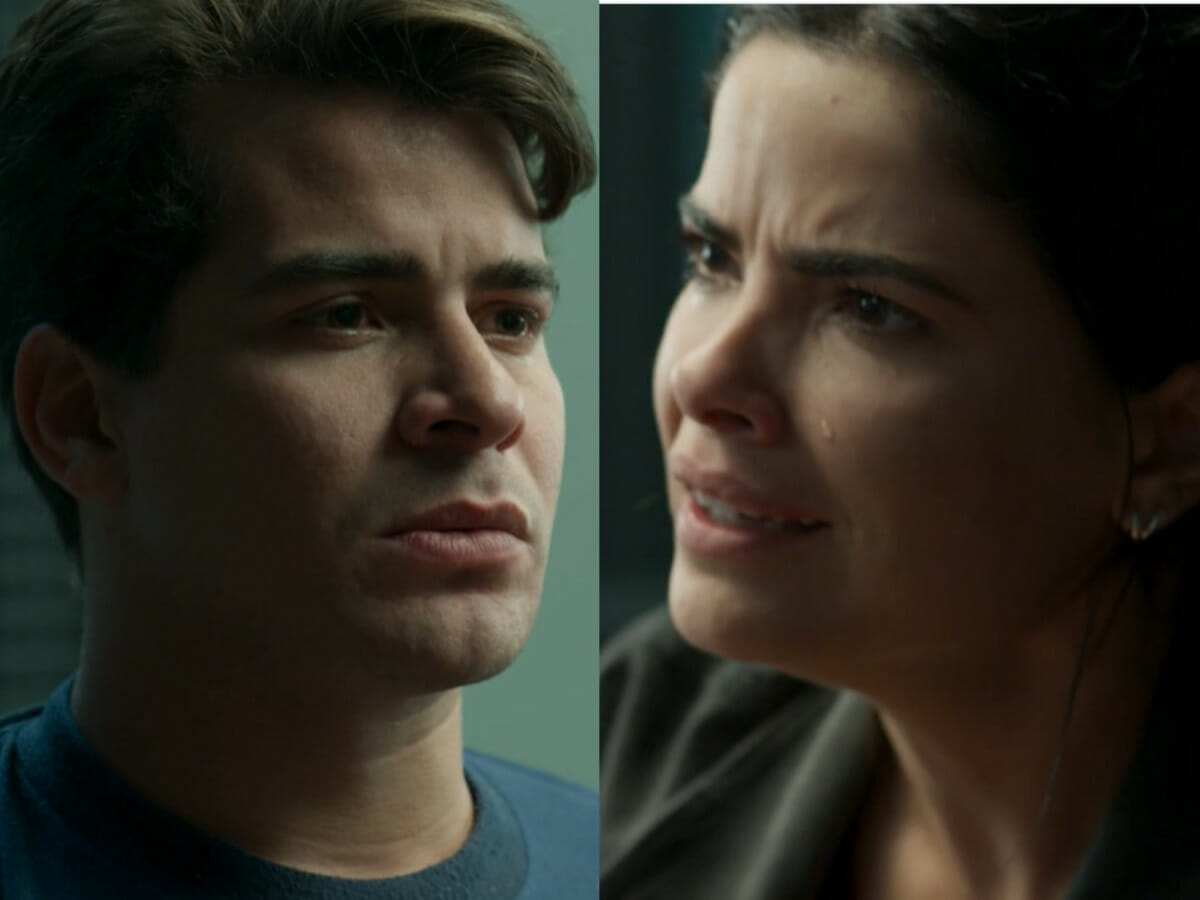 Júlio (Thiago Martins) e Antônia (Vanessa Giácomo) em Pega Pega (Reprodução/Globo)
