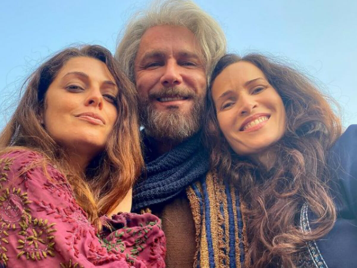 Giselle Tigre, Petrônio Gontijo e Ingra Lyberato em Gênesis (Reprodução/Record TV)