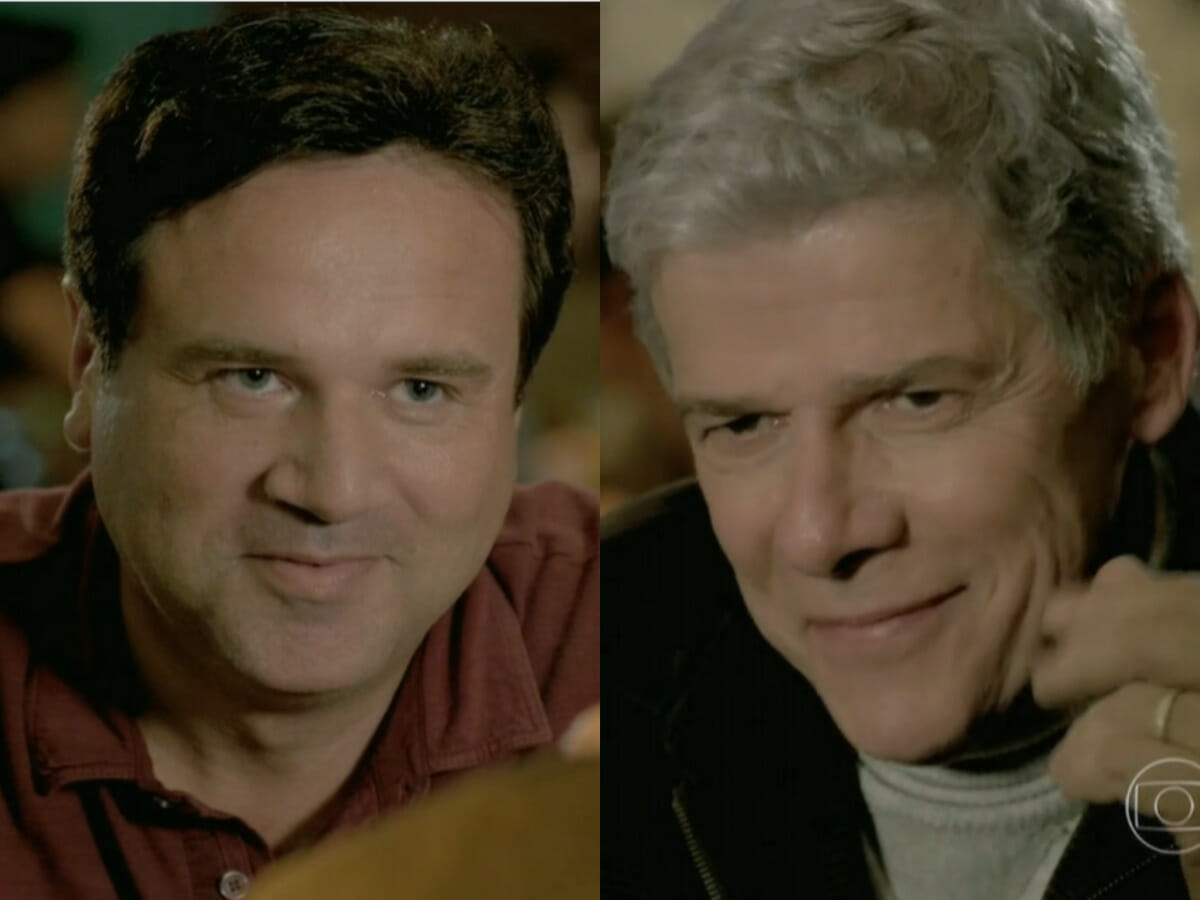 Felipe (Laércio Fonseca) e Cláudio (José Mayer) em Império (Reprodução/Globo)