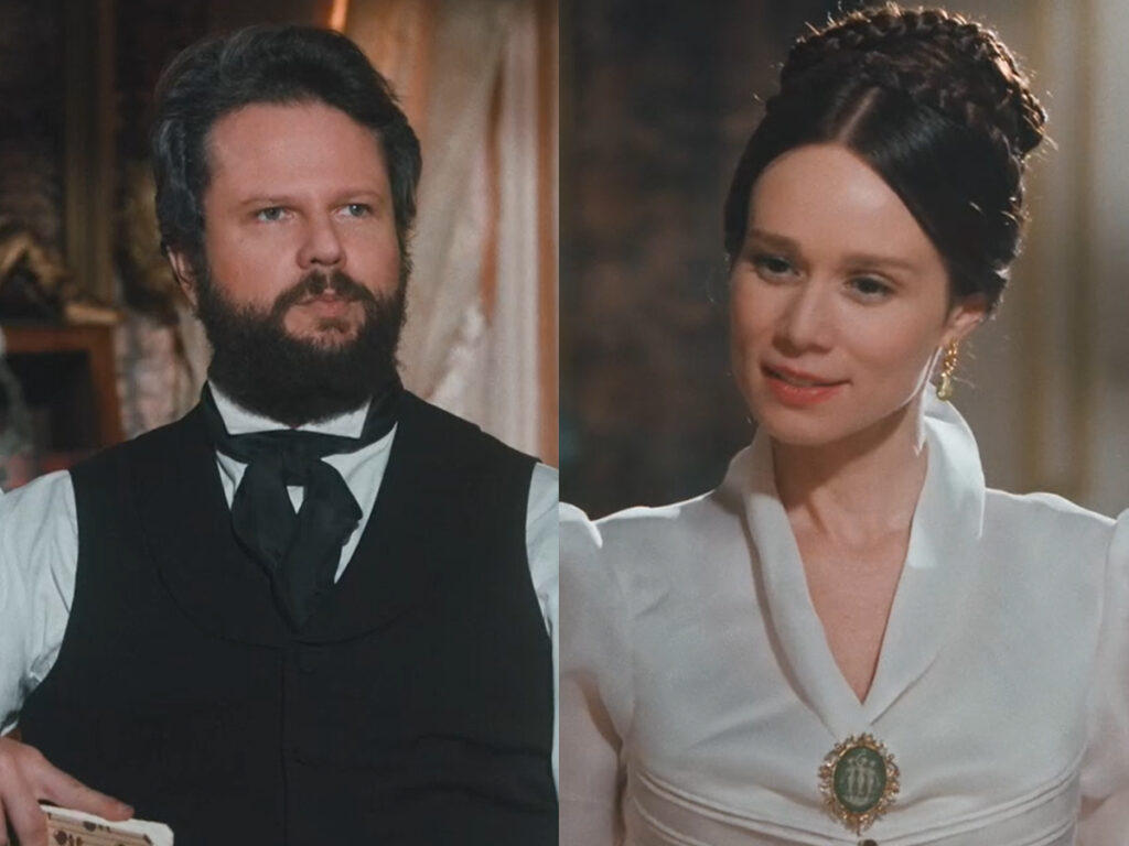 Dom Pedro II (Selton Mello) e Luísa (Mariana Ximenes) em Nos Tempos do Imperador