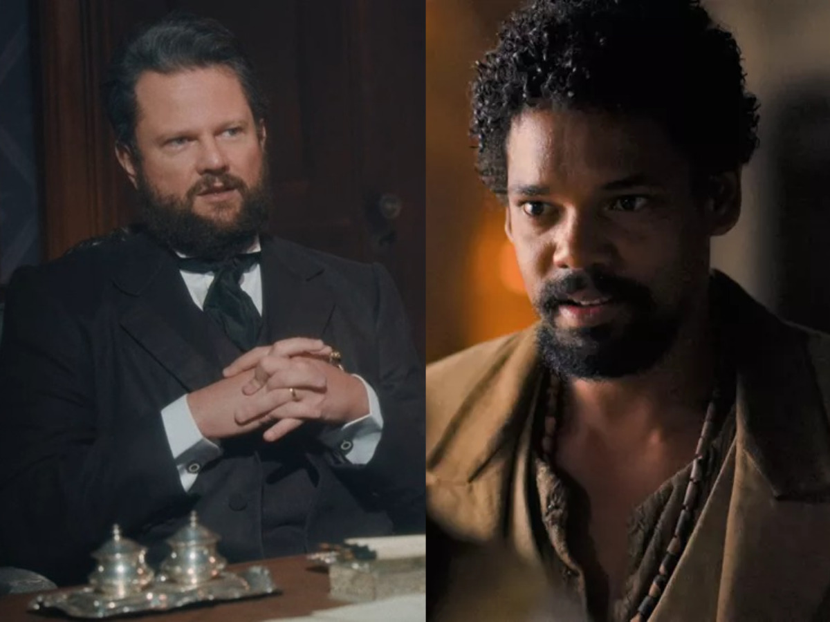 Dom Pedro II e Samuel em Nos Tempos do Imperador (Reprodução - Globo)