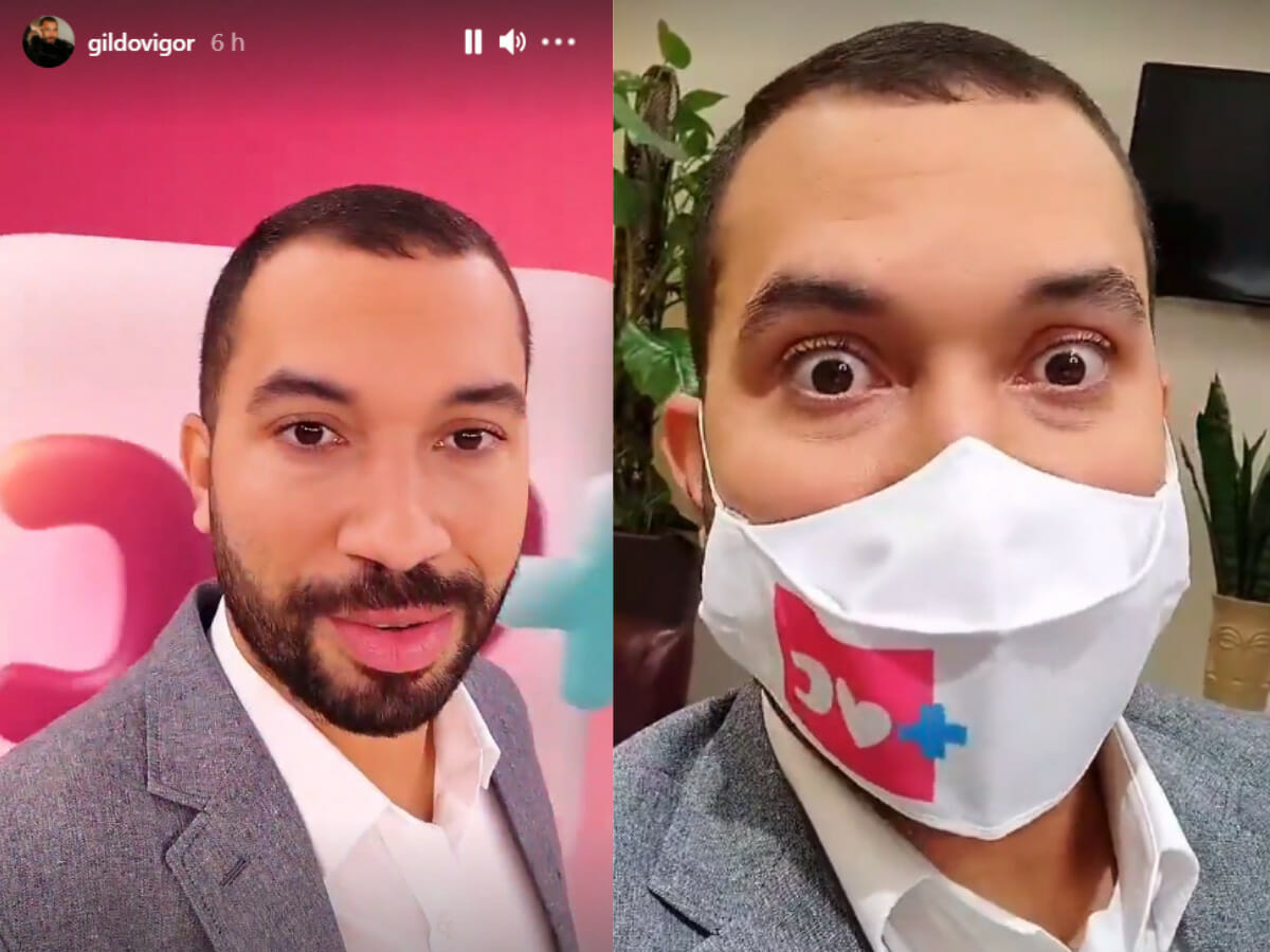 Gil do Vigor em gravação no Mais Você (Reprodução - Instagram)