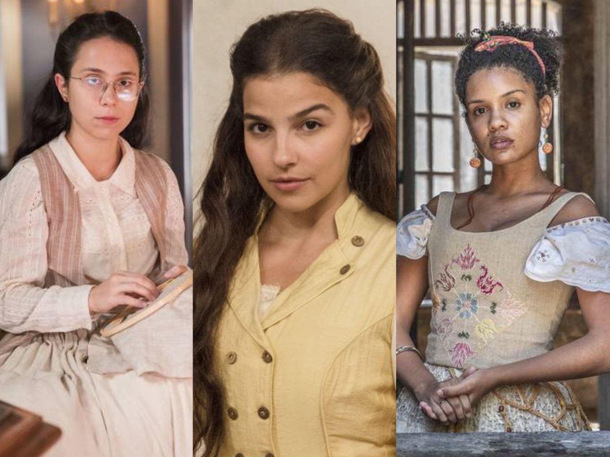 Heslaine Vieira, Gabriela Medvedovski e Daphne Bozaski estão em Nos Tempos do Imperador (Divulgação)