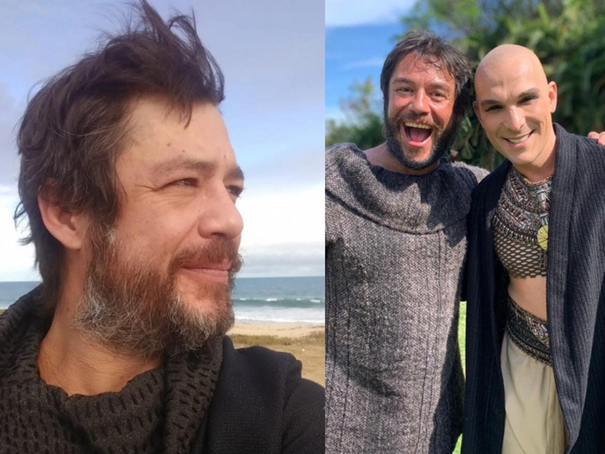 Igor Cotrim e Igor Rickli nos bastidores de Gênesis