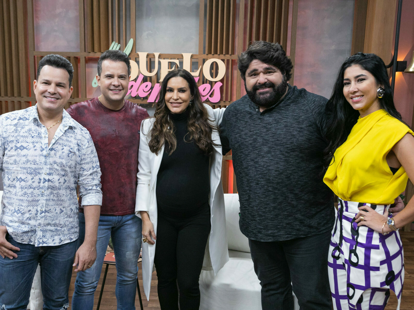 João Neto, Frederico, Ticiana Villas Boas, Fabiano e Marília Gabriela Menotti