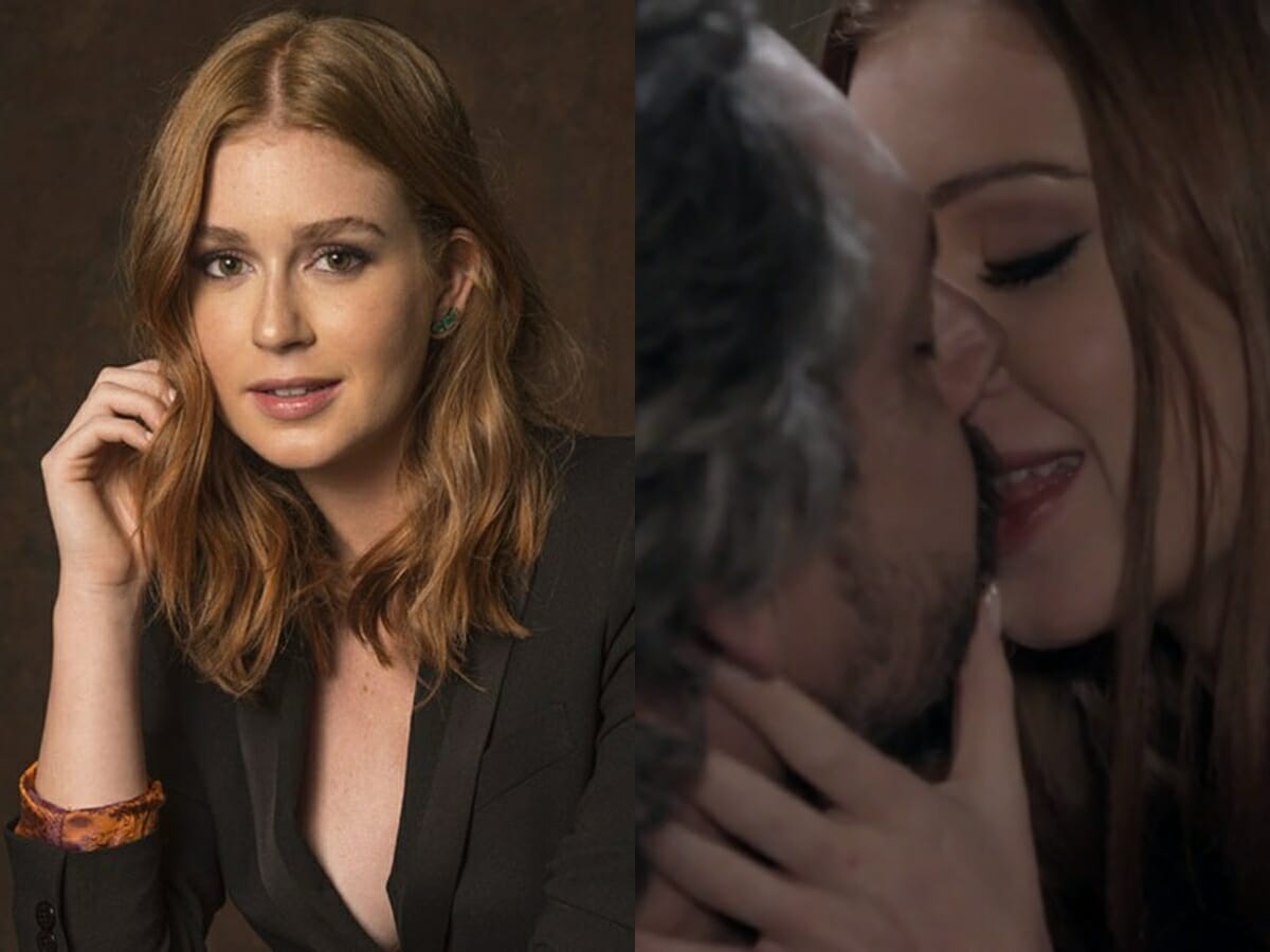 Marina Ruy Barbosa atualmente e em Império como Maria Isis com José Alfredo (Alexandre Nero)