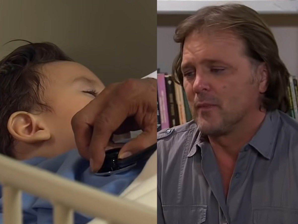 Miguelzinho e Miguel em Coração Indomável (Reprodução Televisa)
