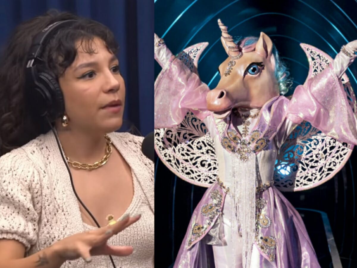 Priscilla Alcantara e o unicórnio do The Masked Singer Brasil