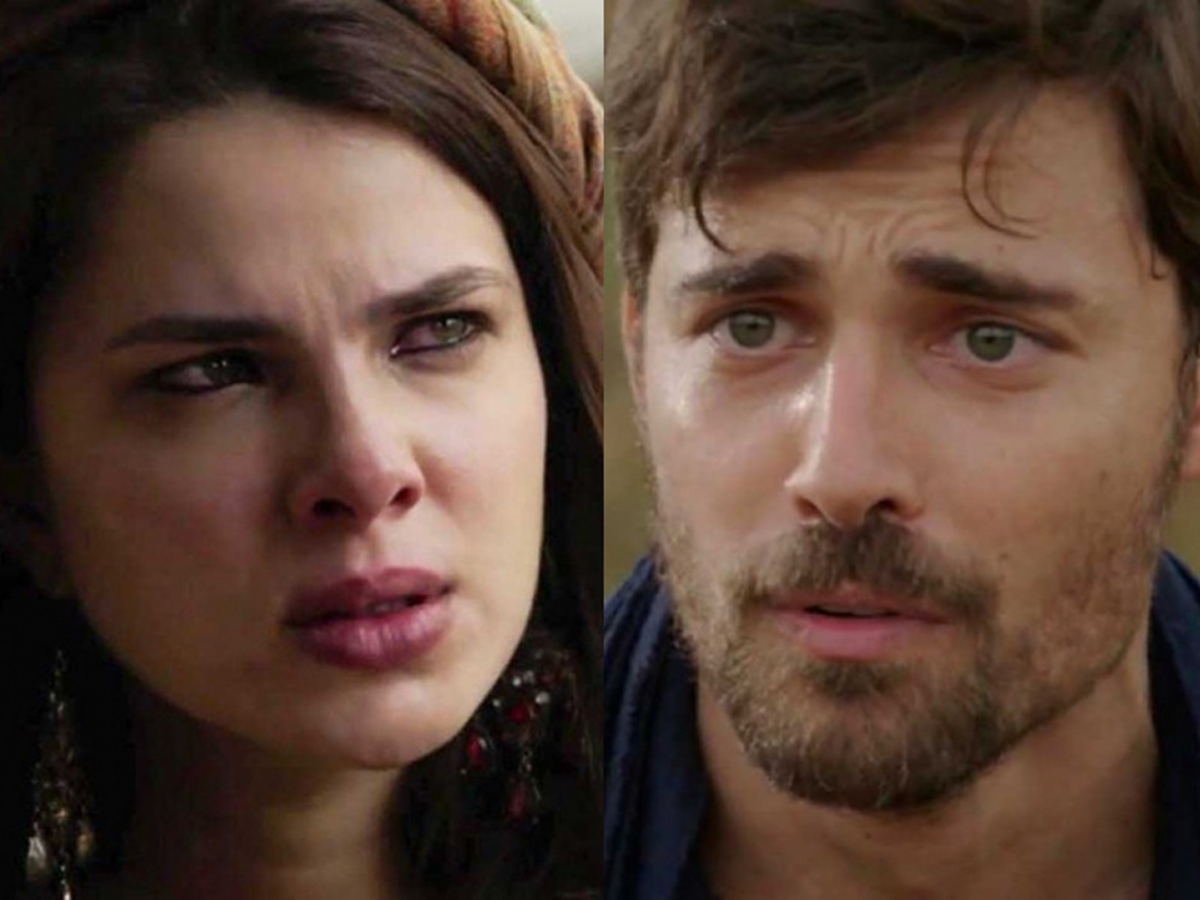 Raquel (Thaís Melchior) e Jacó (Miguel Coelho) de Gênesis