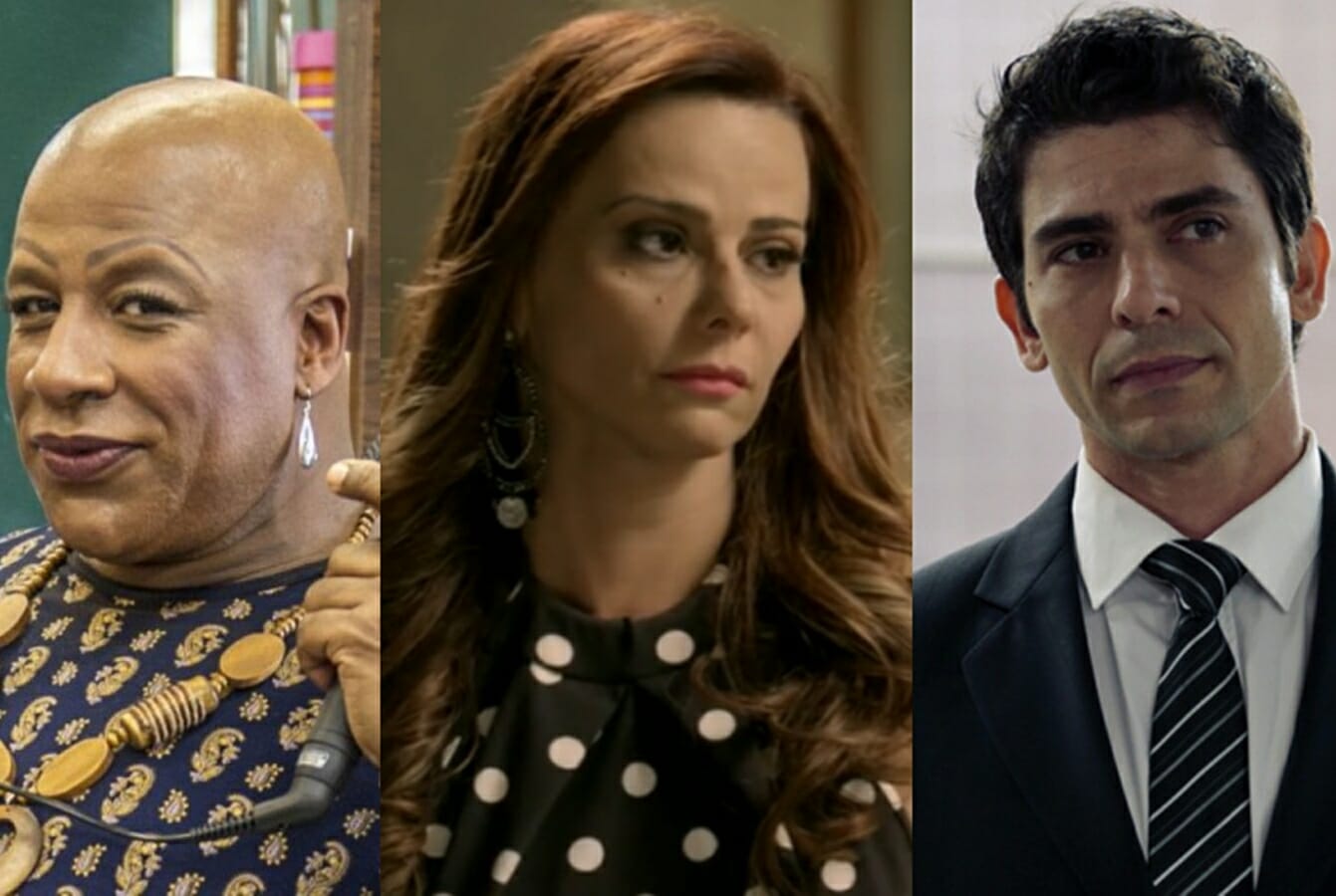 Xana (Ailton Graça), Naná (Viviane Araújo) e Antônio (Lucci Ferreira) de Império
