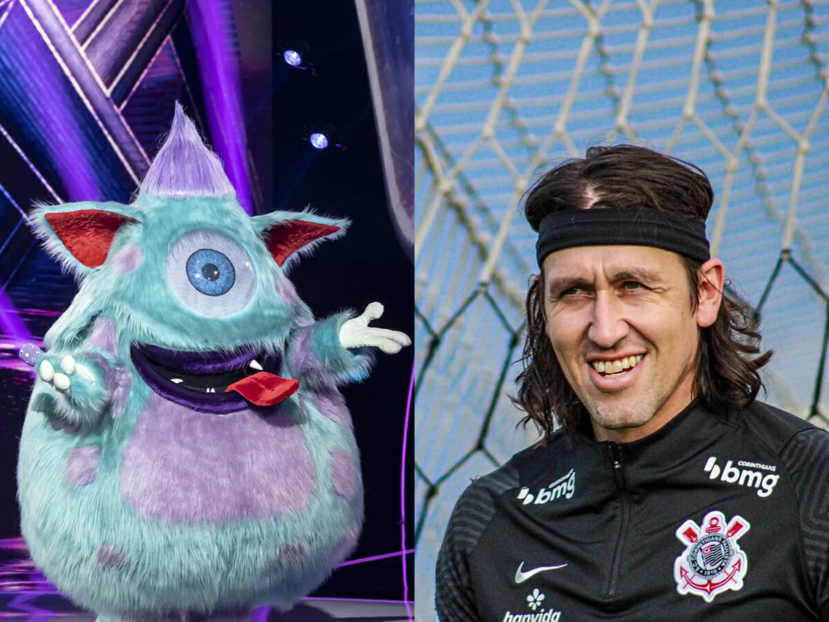 Monstro do programa The Masked Singer e o goleiro Cássio, do Corinthians