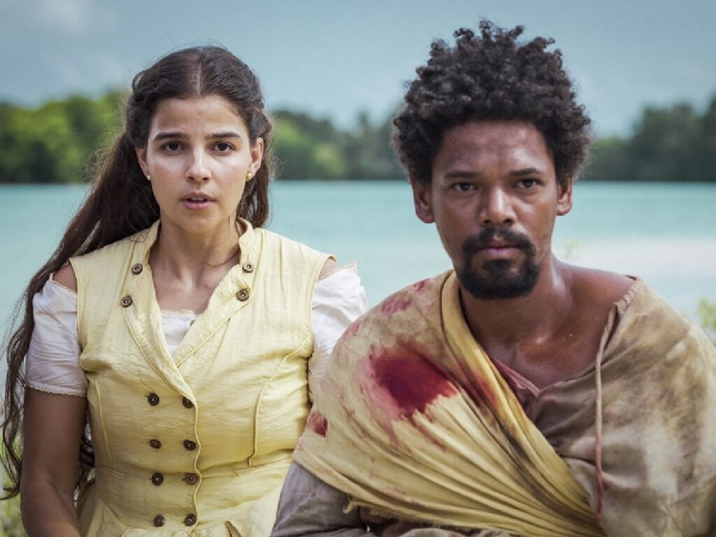 Pilar (Gabriela Medvedovski) e Jorge (Michel Gomes) em Nos Tempos do Imperador (Paulo Belote/Globo)