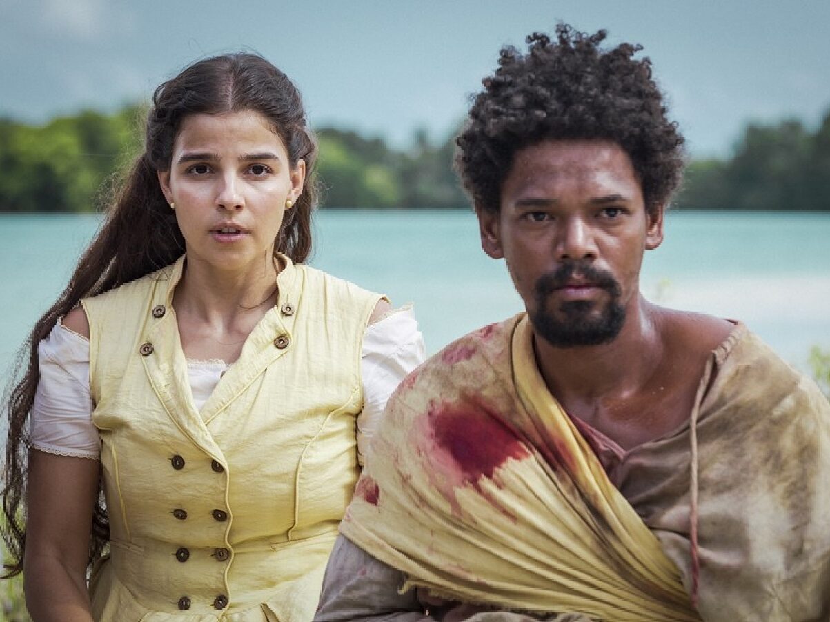 Pilar (Gabriela Medvedovski) e Jorge (Michel Gomes) em Nos Tempos do Imperador (Paulo Belote/Globo)