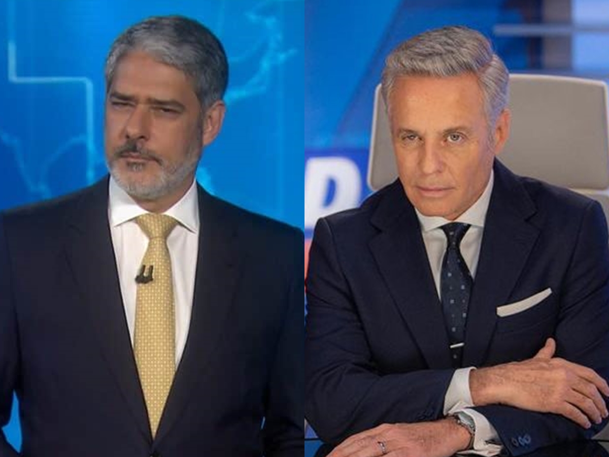 William Bonner e o ator Alexis Ayala (Reprodução/Montagem Observatório da TV)