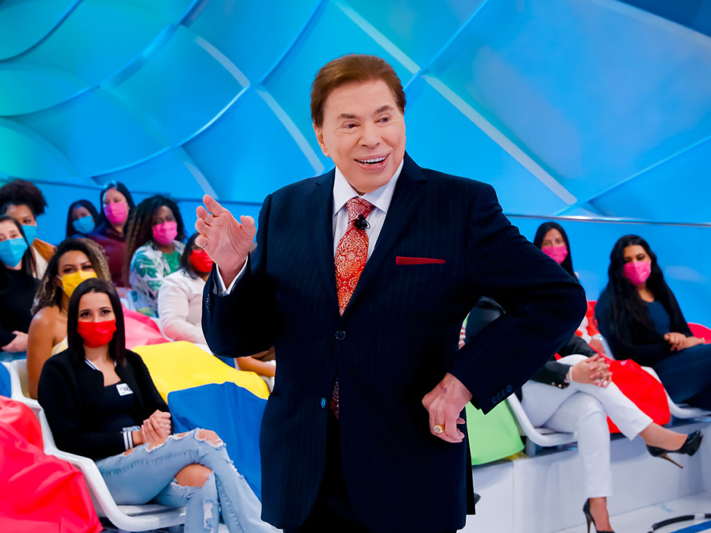 Silvio Santos grava seu programa no SBT