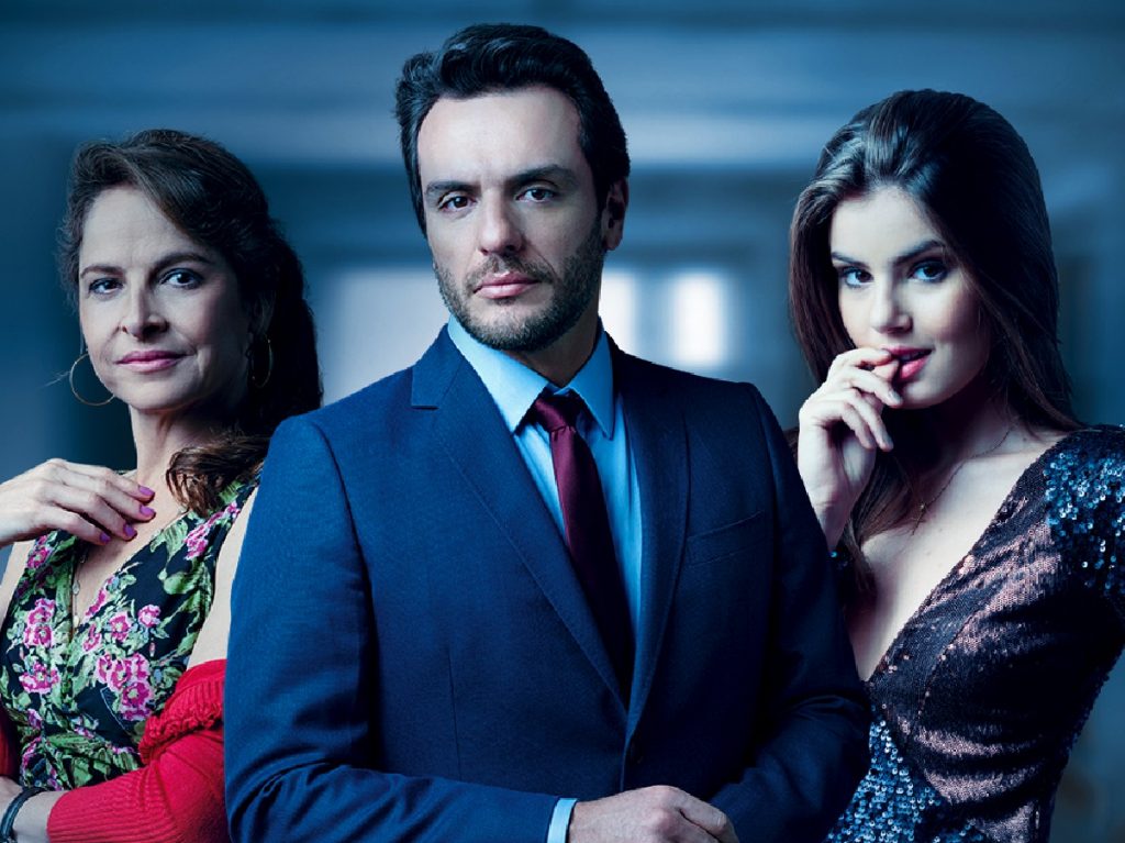 Carolina (Drica Moraes), Alex (Rodrigo Lombardi) e Angel (Camila Queiroz) em Verdades Secretas (Divulga&ccedil;&atilde;o/Globo)
