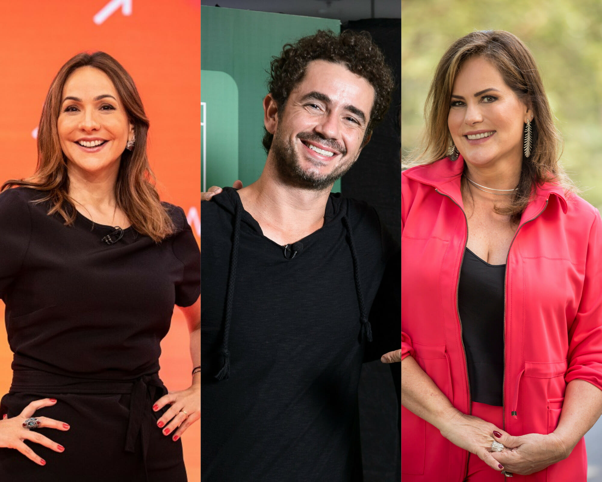 Maria Beltrão, Felipe Andreoli e Renata Ceribelli