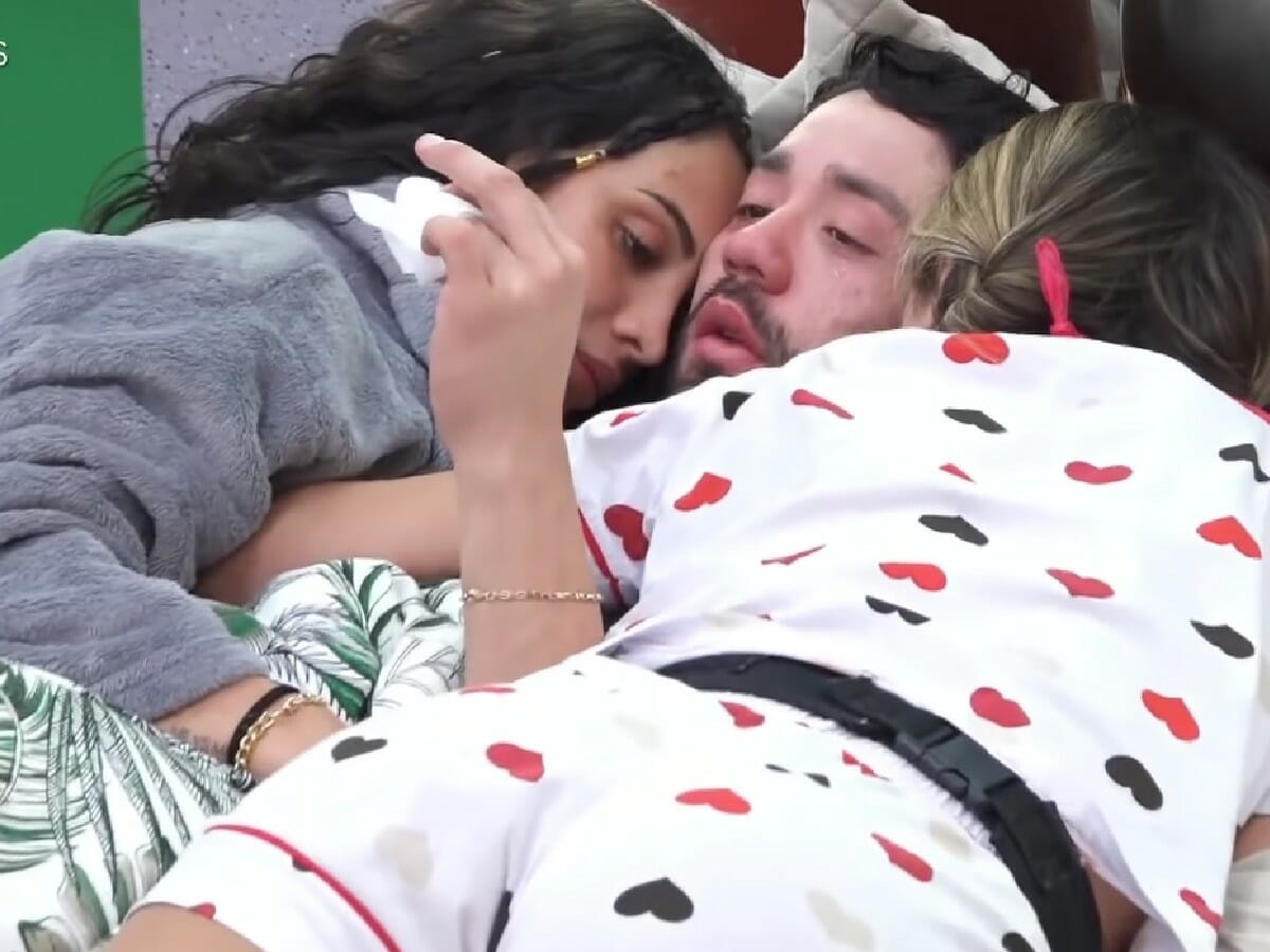 Aline Mineiro, Rico Melquiades e Erika Schneider em A Fazenda 13