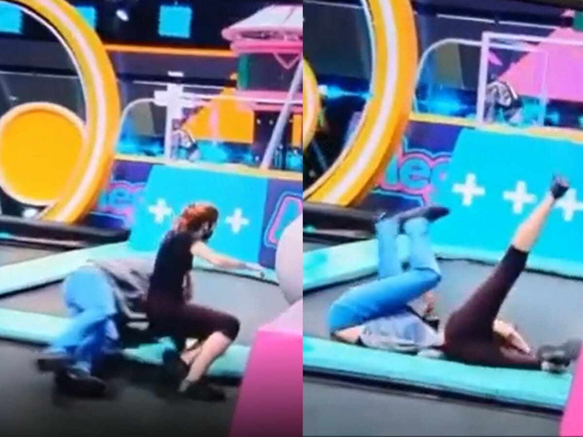Boninho cai no cenário do Zig Zag Arena (Reprodução - Instagram)