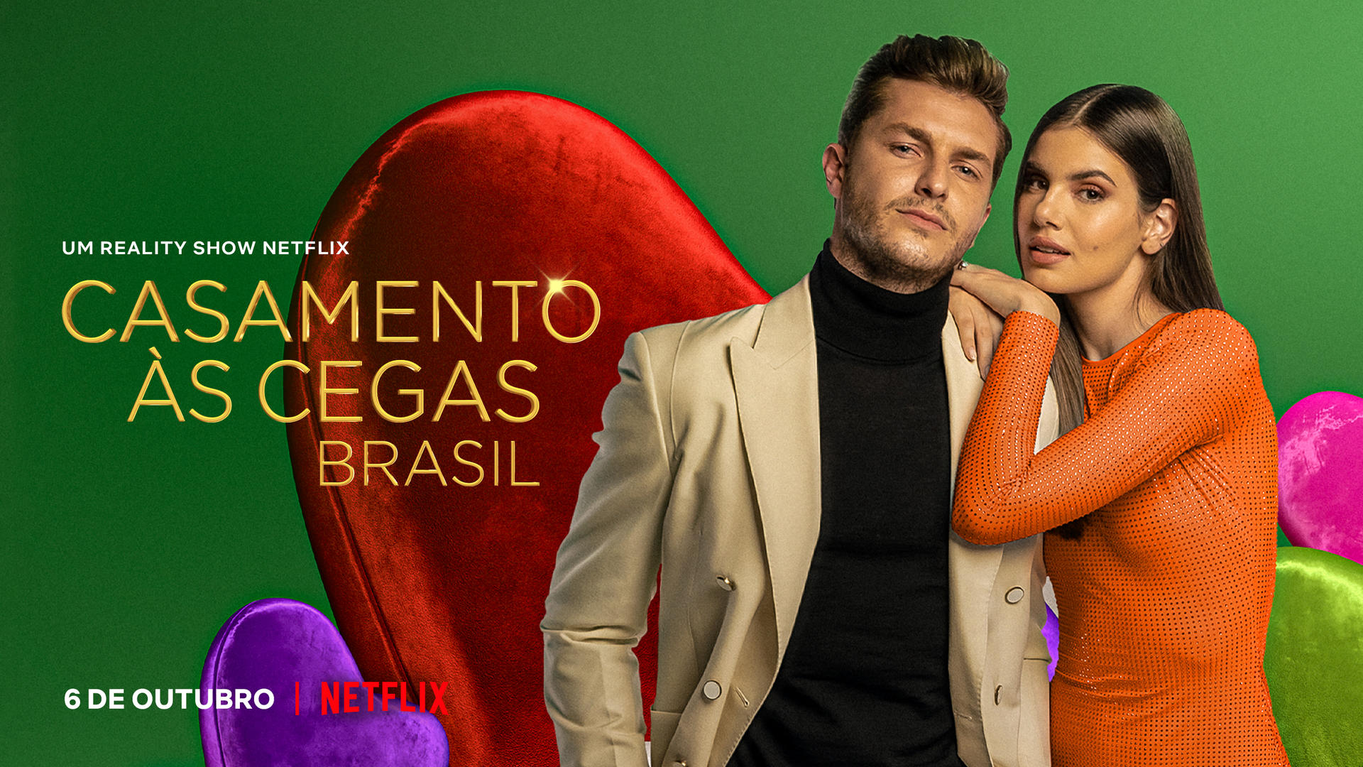 Casamento às Cegas é apresentado por Camila Queiroz e Klebber Toledo
