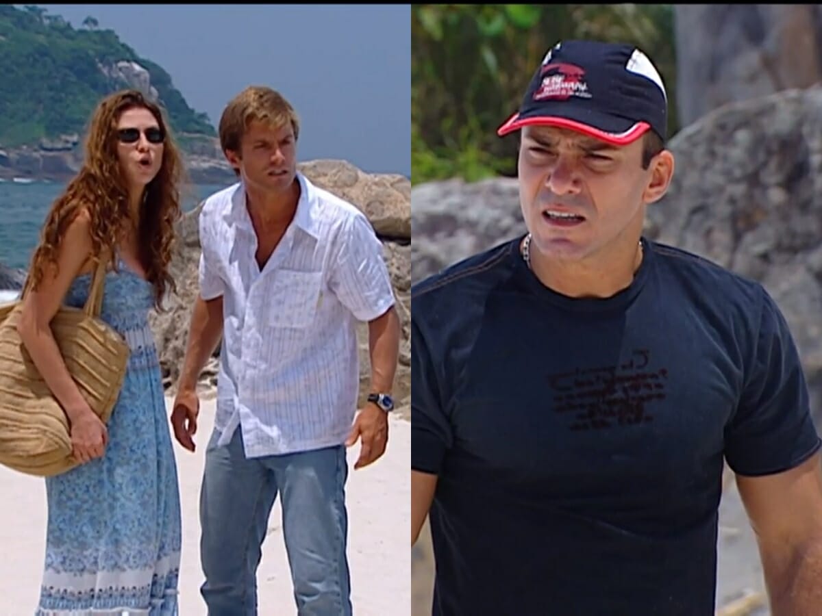 Clarice (Lavínia Vlasak), Rafael (Cláudio Heinrich) e Lopo (Leonardo Vieira) de Prova de Amor