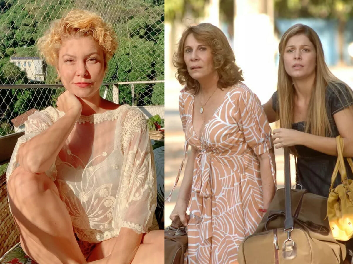 Bárbara Borges atualmente e na novela Duas Caras (Reprodução/Instagram/Globo)