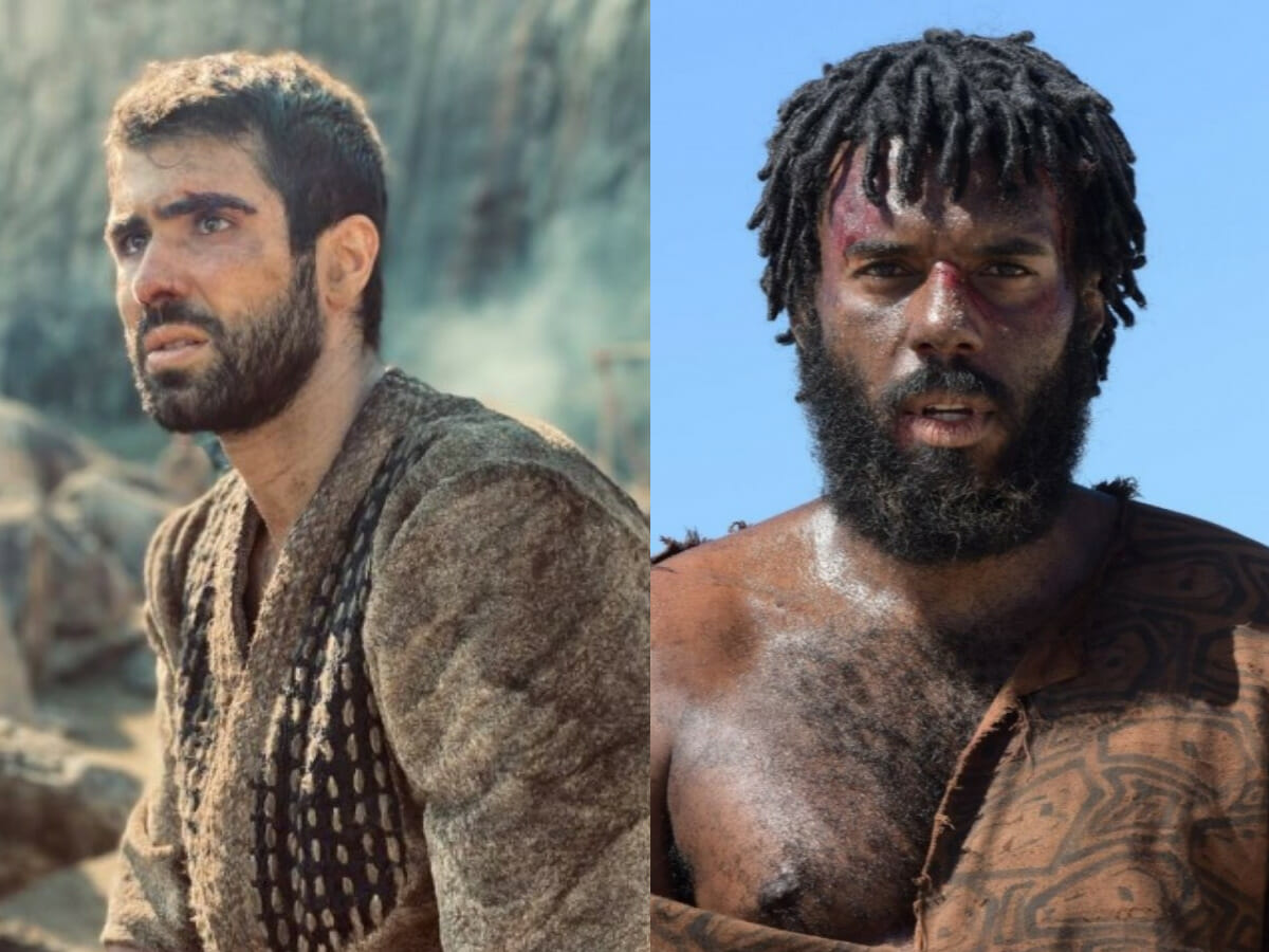 José (Juliano Laham) e Abumani (Dudu de Oliveira) em Gênesis (Reprodução/Record TV)