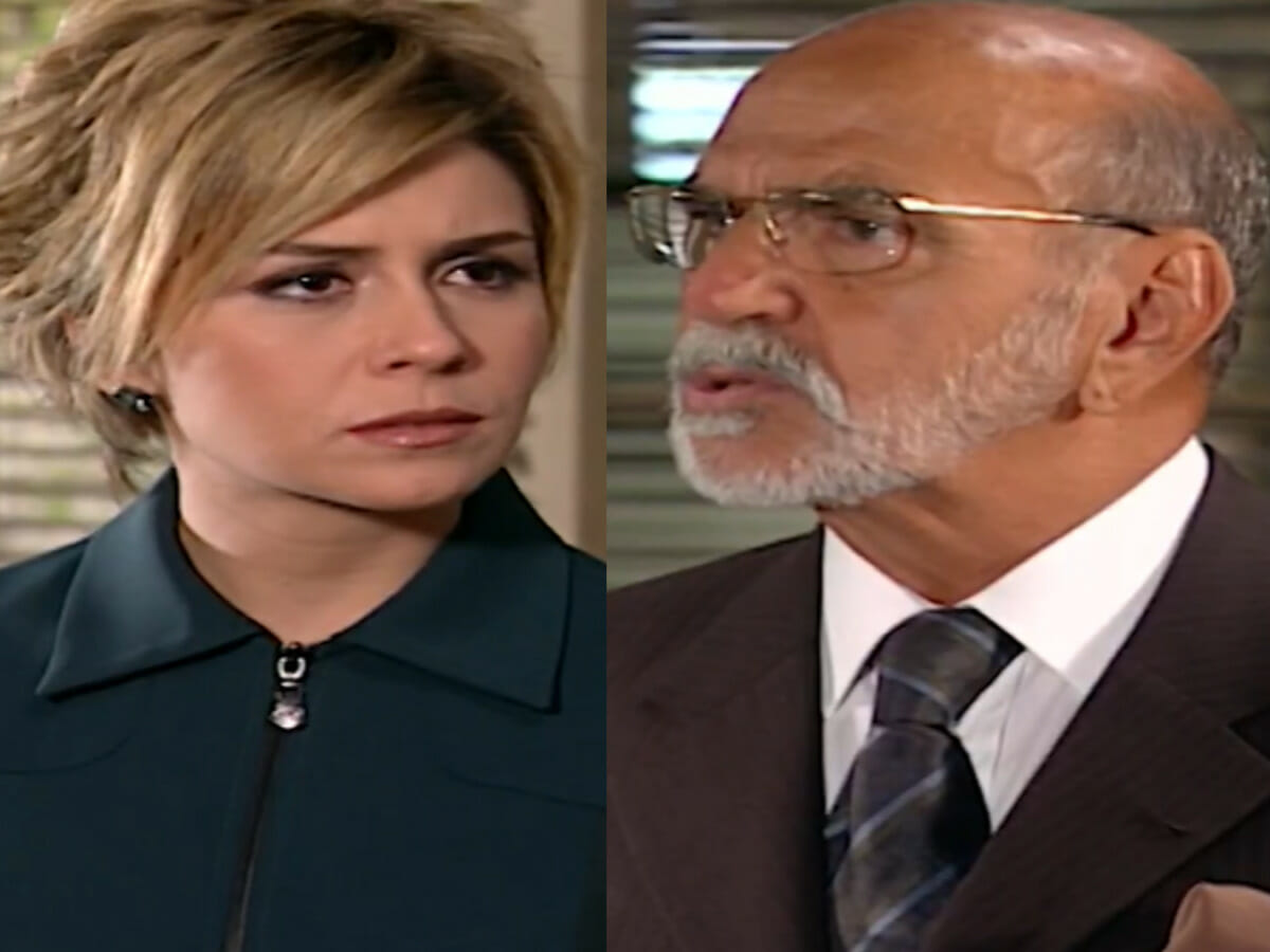 Bárbara (Giovanna Antonelli) e Afonso (Lima Duarte) em Da Cor do Pecado (Reprodução/Globo)