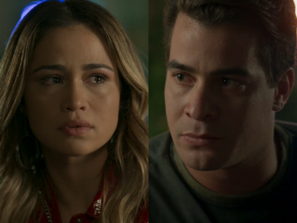 Sandra Helena (Nanda Costa) e Júlio (Thiago Martins) em Pega Pega (Reprodução/Globo)