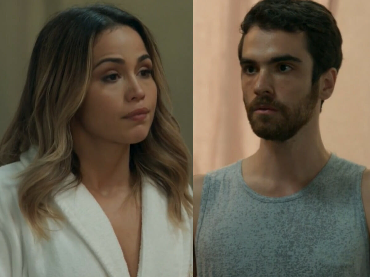 Sandra Helena (Nanda Costa) e Wanderley (Bernardo Marinho) em Pega Pega (Reprodução/Globo)