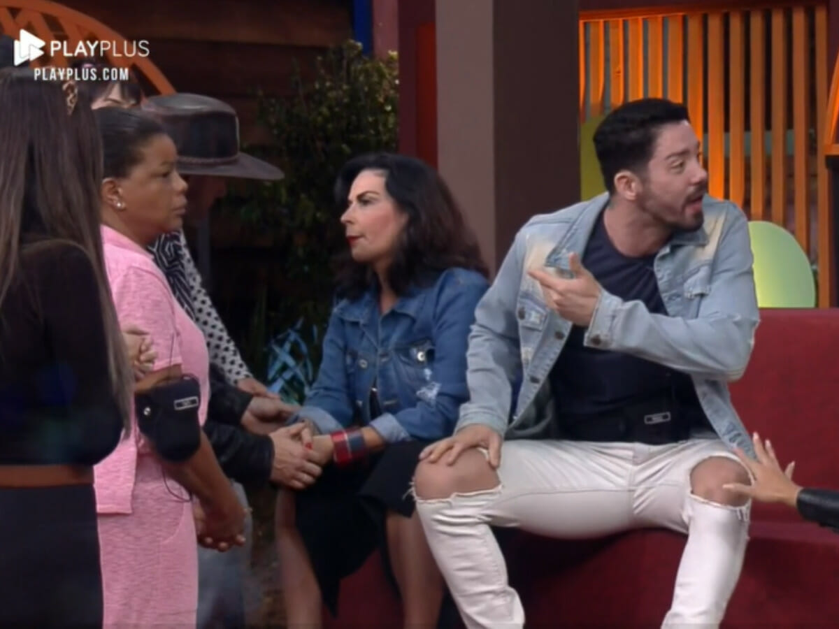 Rico Melquiades briga com Solange Gomes (Reprodução/Record TV)
