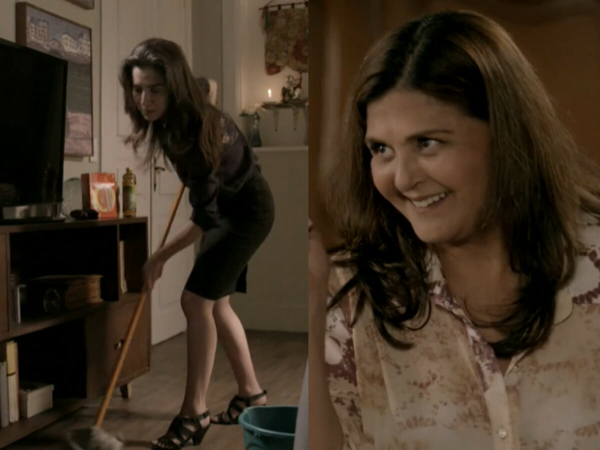 Cora (Marjorie Estiano) e Jurema (Elizângela) em Império (Reprodução/Globo)