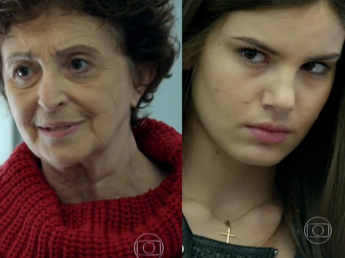 Hilda (Ana Lúcia Torre) e Angel (Camila Queiroz) em Verdades Secretas (Reprodução/Globo)