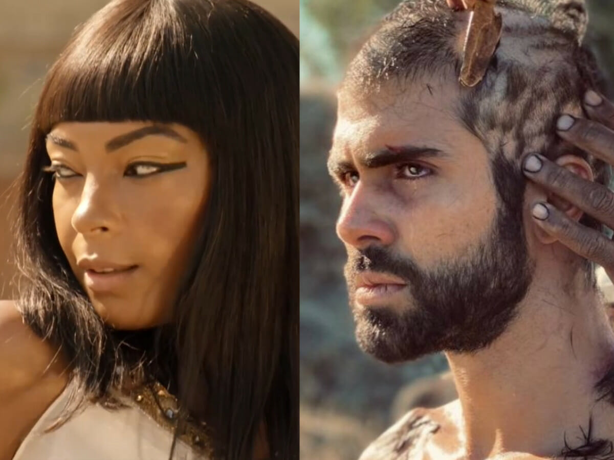 Neferíades (Dandara Albuquerque) e José (Juliano Laham) em Gênesis (Reprodução/Record TV)