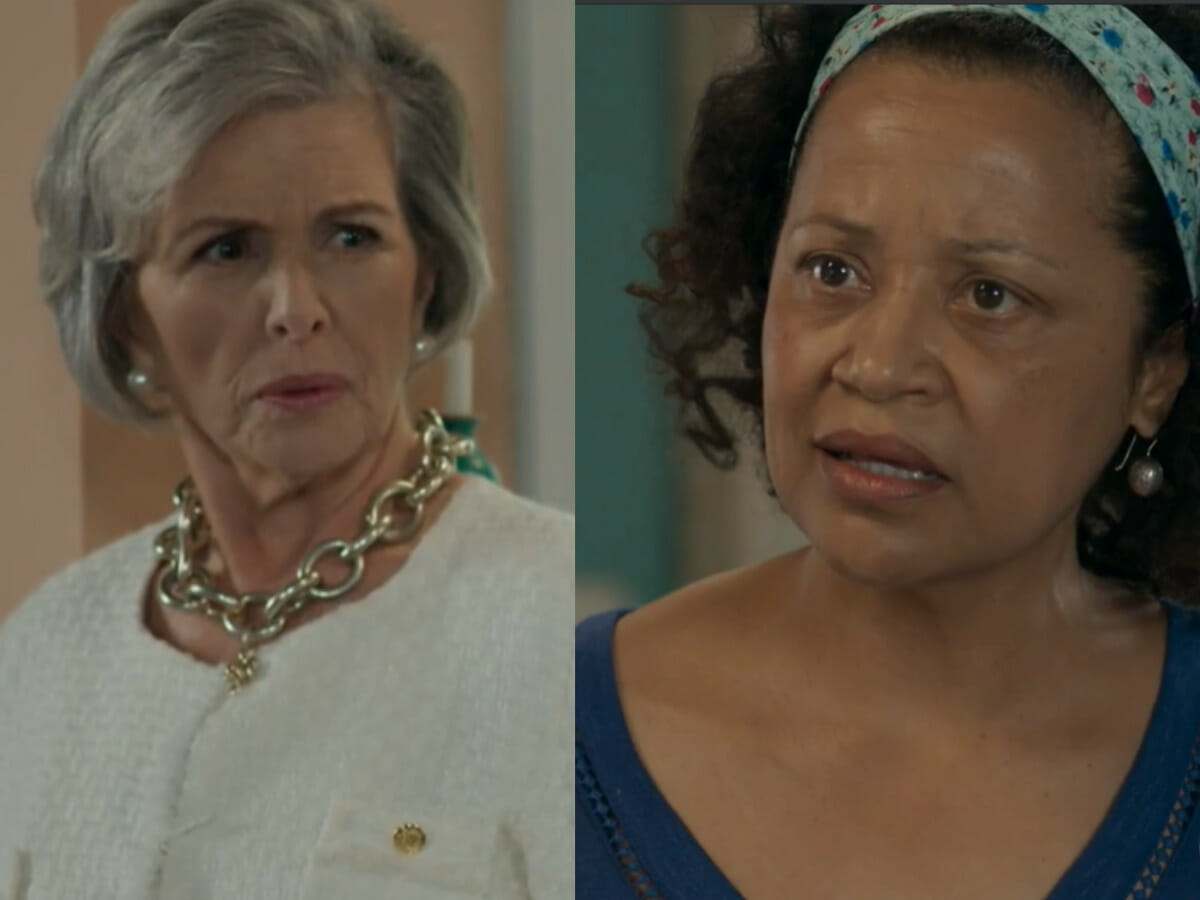 Sabine (Irene Ravache) e Madalena (Virgínia Rosa) em Pega Pega (Reprodução/Globo)