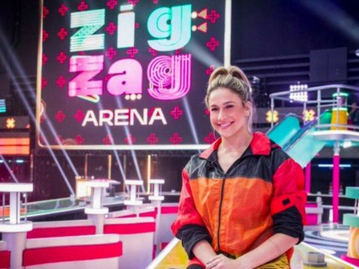 Fernanda Gentil no cenário do ZigZag Arena (Divulgação - Globo)