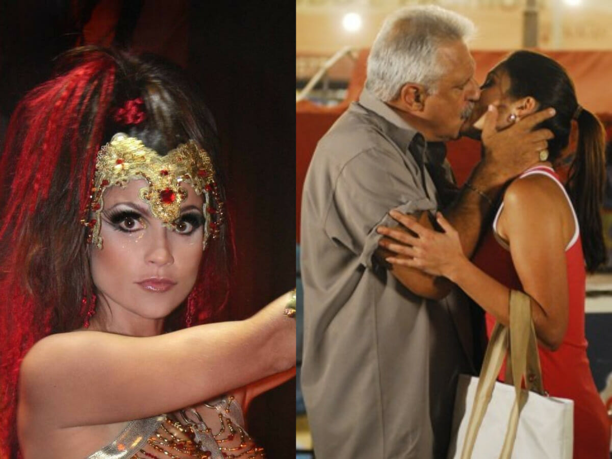 Flávia Alessandra como Alzira em Duas Caras e com Antonio Fagundes (Reprodução)