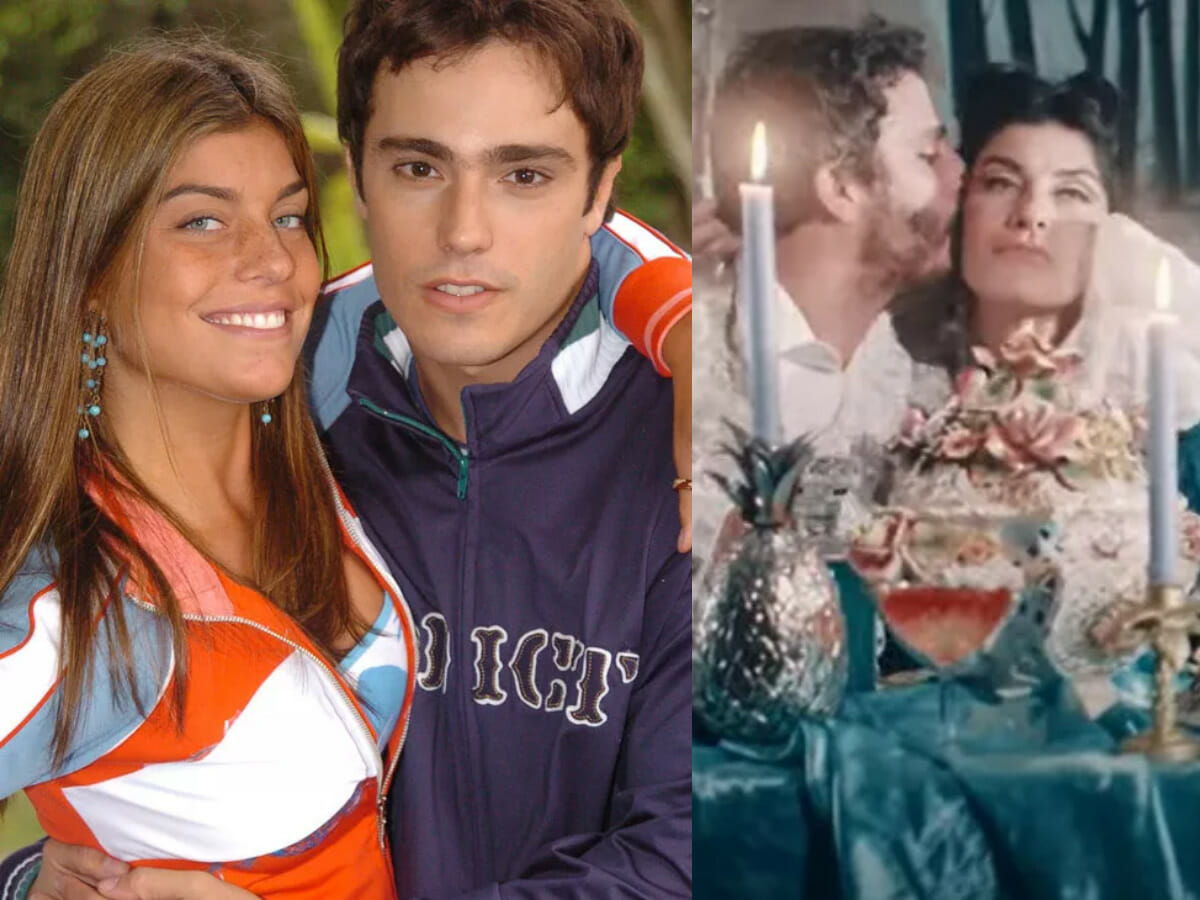 Joana Balaguer e Thiago Rodrigues em Malhação e os dois em 2021 (Reprodução)