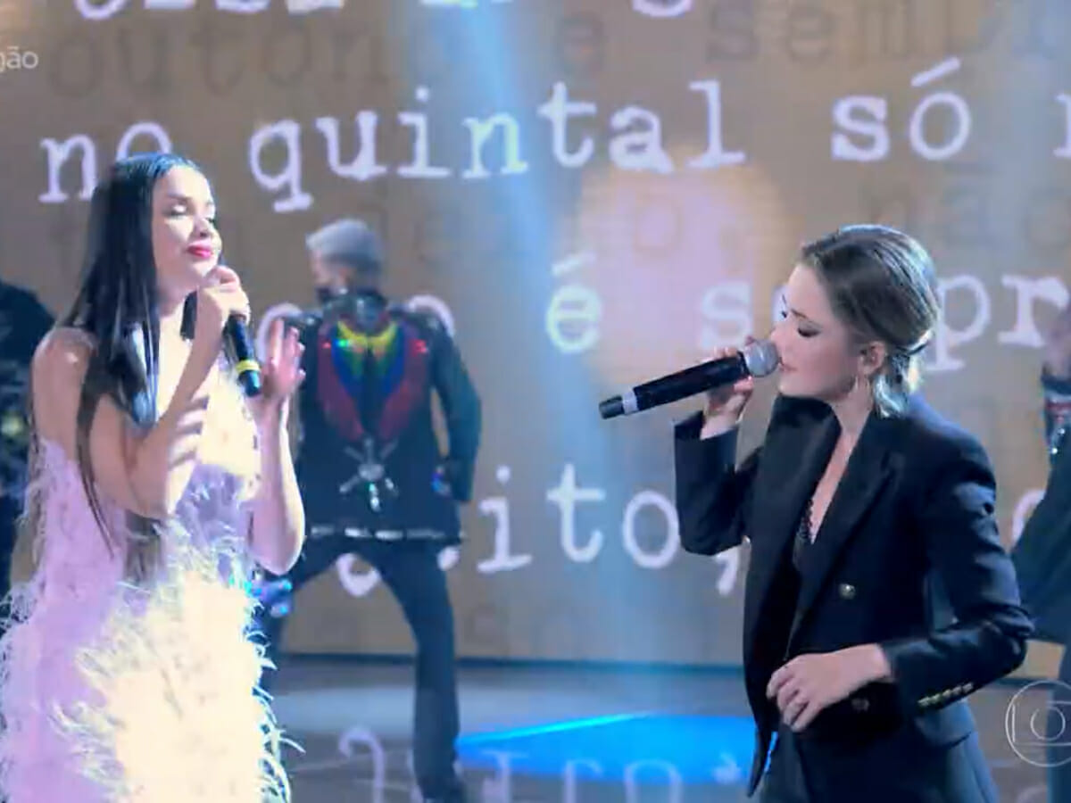 Juliette Freire e Sandy no Domingão