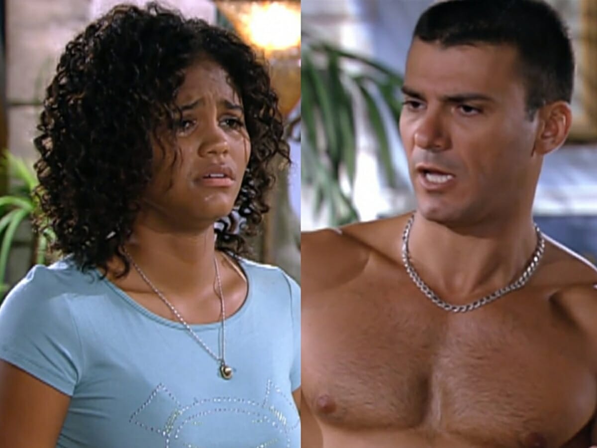 Lúcia (Jéssica Sodré) e Lopo (Leonardo Vieira) de Prova de Amor