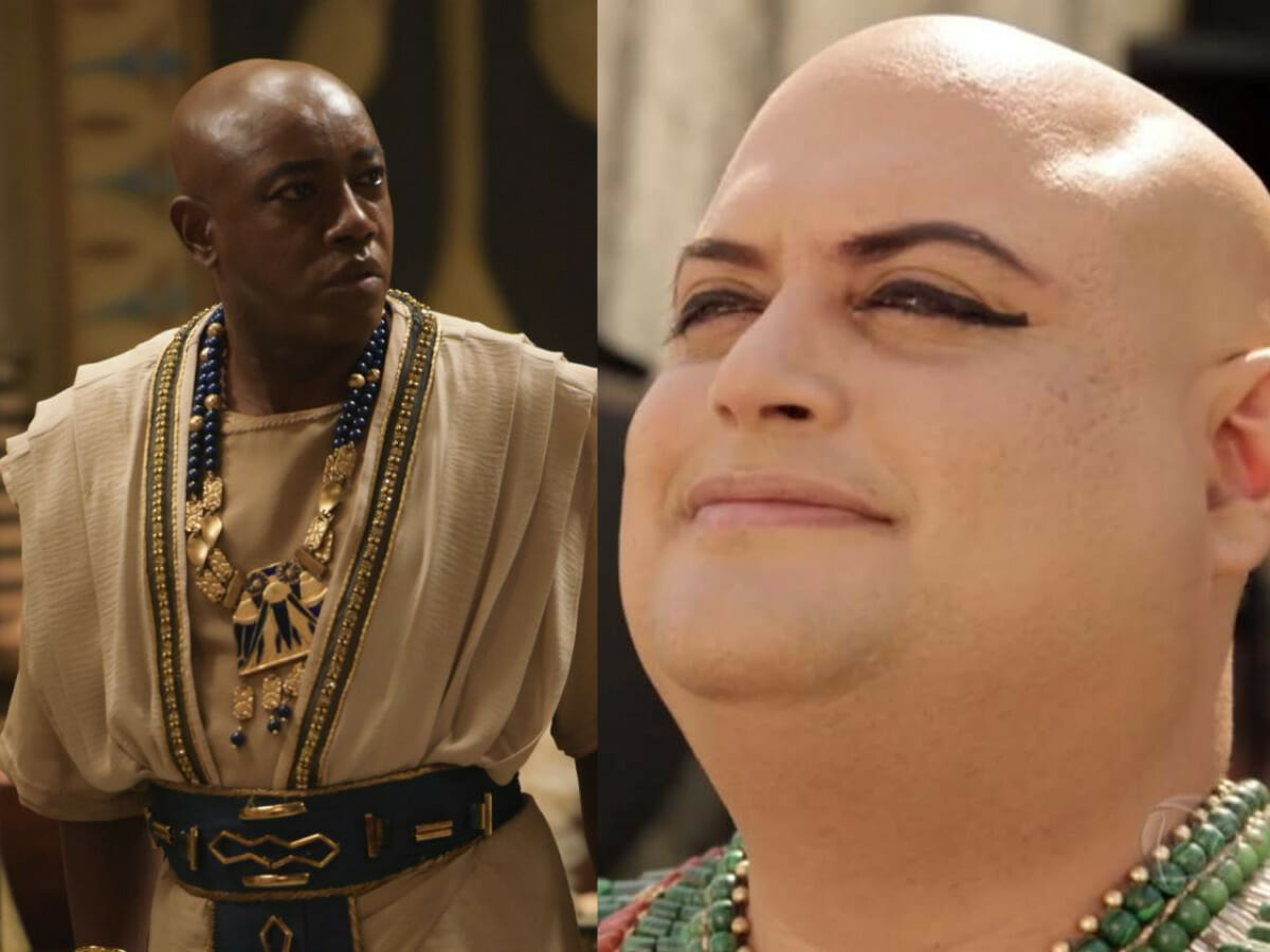 Pentephres (Nando Cunha) e Adurrá (Ricardo Lyra) em Gênesis (Reprodução Record TV)
