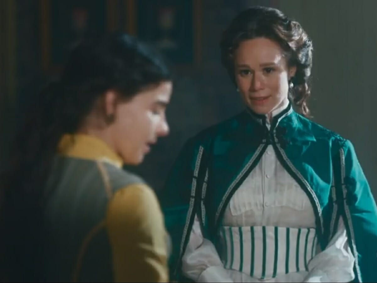 Pilar (Gabriela Medvedovski) e Luísa (Mariana Ximenes) de Nos Tempos do Imperador